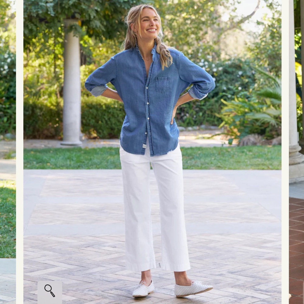 Frank & Eileen Women's Westport Italian Wide-Leg Chino - Picture 1 of 7